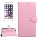 For iPhone 7 Plus Pink Litchi Leather Case with Holder, Card Slots & Wallet