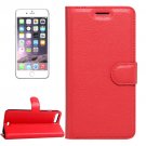 For iPhone 7 Plus Red Litchi Leather Case with Holder, Card Slots & Wallet
