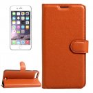 For iPhone 7 Plus Brown Litchi Leather Case with Holder, Card Slots & Wallet