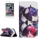 For iPhone 7 Plus Glasses Cat Leather Case with Holder, Card Slots & Wallet