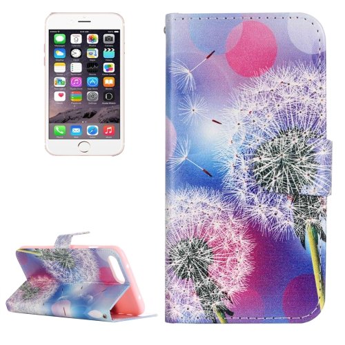 For iPhone 7 Plus Dandelion Leather Case with Holder, Card Slots & Wallet