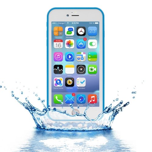 For iPhone 7 Plus Blue Tridimensional Diamond Waterproof TPU + PC Case