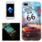For iPhone 7 Plus Route 66 Pattern PC Protective Case with Noctilucent