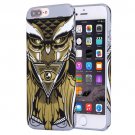 For iPhone 7 Plus Water Decals Cartoon Animal Owl Pattern PC Case