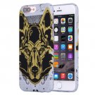 For iPhone 7 Plus Water Decals Cartoon Animal Wolf Pattern PC Case