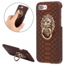 For iPhone 7 Plus Snakeskin Paste Skin PC Coffee Case with Lion Head Holder