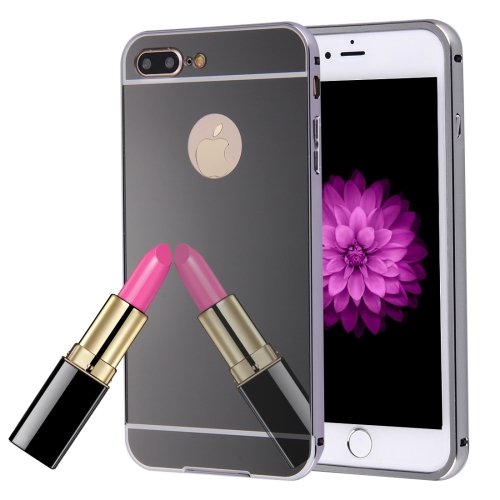 For iPhone 7 Plus Black Separable Electroplating Mirror Push Pull PC Case