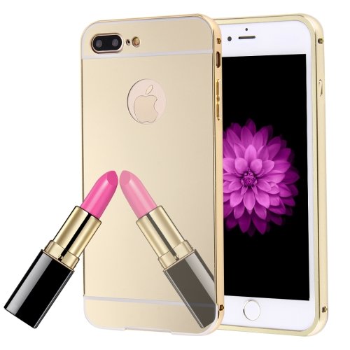 For iPhone 7 Plus Gold Separable Electroplating Mirror Push Pull PC Case