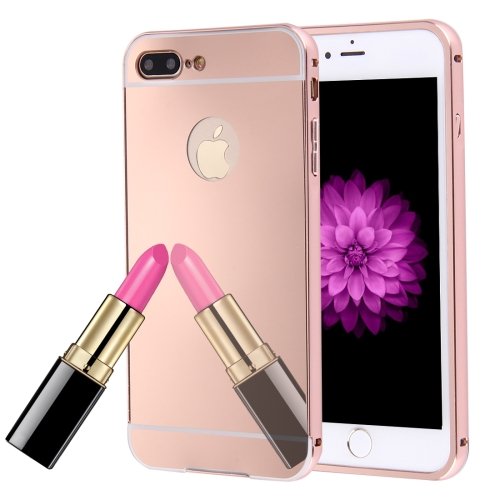 For iPhone 7 Plus Rose Separable Electroplating Mirror Push Pull PC Case
