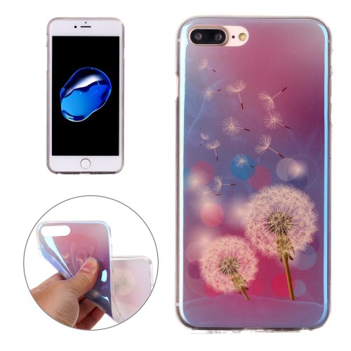 For iPhone 7 Plus Magic Dandelion Pattern Blue-ray TPU Soft Back Cover Case