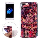 For iPhone 7 Plus Magic Floral Pattern Blue-ray TPU Soft Back Cover Case