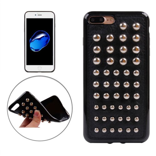 For iPhone 7 Plus Circular Rivet Style TPU + Metal Soft Case