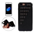 For iPhone 7 Plus Shaped Skulls Rivet Style TPU + Metal Soft Case