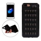 For iPhone 7 Plus Silver Skull Rivet Style TPU + Metal Soft Case