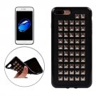 For iPhone 7 Plus Silver Quartet Nail Rivet Style TPU + Metal Soft Case