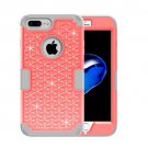 For iPhone 7 Plus Orange Diamond PC + Silicone Combination Case
