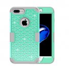 For iPhone 7 Plus Green Diamond PC + Silicone Combination Case