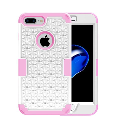 For iPhone 7 Plus White Diamond PC + Silicone Combination Case