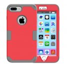 For iPhone 7 Plus Separable Red color PC + Silicone Combination Case