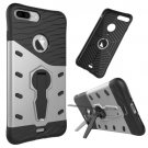 For iPhone 7 Plus Silver Tough Armor TPU+PC Rotating Spin Case with Holder