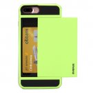 For iPhone 7 Plus Slide Style TPU + PC Combination Green Case with Card Slot