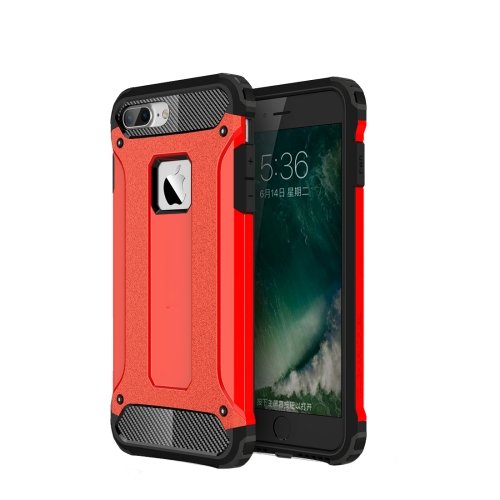 For iPhone 7 Plus Red Tough Armor TPU + PC Combination Case