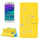 For Galaxy S6 Edge Yellow Butterfly PU Leather Case with Card Slots & Wallet