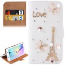 For Galaxy S6 Edge Diamond Pattern D Leather Case with Holder & Card Slots