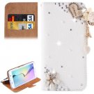 For Galaxy S6 Edge Diamond Pattern P Leather Case with Holder & Card Slots
