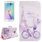 For Galaxy S6 Edge Bicycle Leather Case with Holder, Wallet & Card Slots