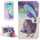For Galaxy S6 Edge Poult Leather Case with Holder, Wallet & Card Slots