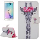 For Galaxy S6 Edge Girafe Leather Case with Holder, Wallet & Card Slots
