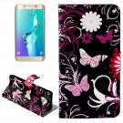 For Galaxy S6 Edge Butterfly Leather Case with Holder, Wallet & Card Slots