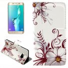 For Galaxy S6 Edge Flower Leather Case with Holder, Wallet & Card Slots