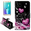 For Galaxy S6 Edge Hearts Leather Case with Holder, Wallet & Card Slots