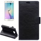 For Galaxy S6 Edge Black Crazy Horse Case with Holder, Wallet & Card Slots