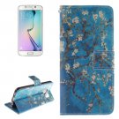 For Galaxy S6 Edge Plum Pattern Leather Case with Holder, Card Slot & Wallet