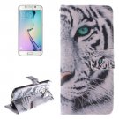 For Galaxy S6 Edge Tiger Pattern Leather Case with Holder, Card Slot & Wallet