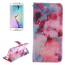 For Galaxy S6 Edge Smudge Pattern Leather Case with Holder, Card Slot & Wallet
