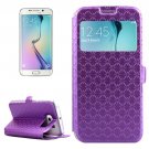 For Galaxy S6 Edge Purple Diamond Leather Case with Card Slots, Holder & Call ID