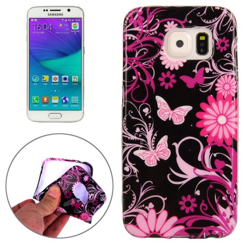 For Galaxy S6 Edge Flower Pattern TPU Protective Case