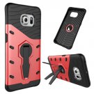 For Galaxy S6 Edge Red Tough Armor Rotating Combination Case with Holder