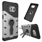 For Galaxy S6 Edge Silver Tough Armor Rotating Combination Case with Holder