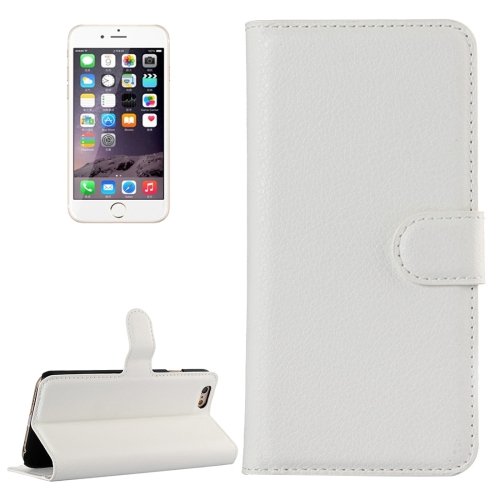 For iPhone 6/6s Litchi Leather Case with Holder, Wallet & Card Slots - # Colors