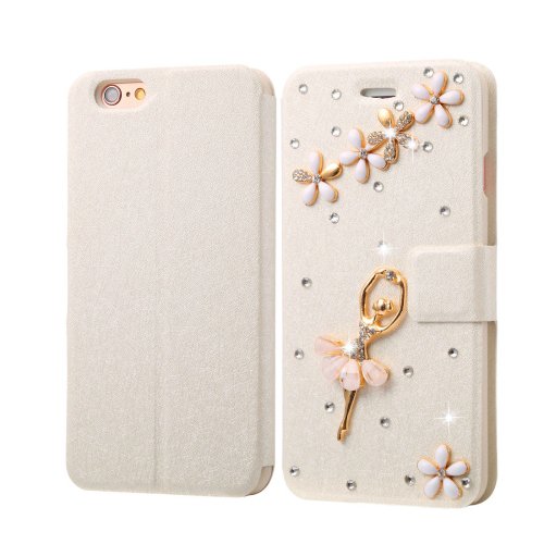 For iPhone 6/6s Diamond Dancing Leather Case with Magnetic Buckle, Card Slots