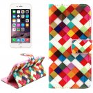 For iPhone 6/6s Cross Grid Leather Case with Holder, Wallet & Card Slots