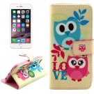 For iPhone 6/6s Cross Cartoon Leather Case with Holder, Wallet & Card Slots