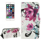 For iPhone 6/6s Lotus Leather Case with Holder, Wallet & Card Slots