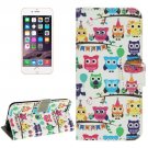 For iPhone 6/6s Owl Lines Leather Case with Holder, Wallet & Card Slots