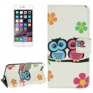 For iPhone 6/6s Two Owls Leather Case with Holder, Wallet & Card Slots
